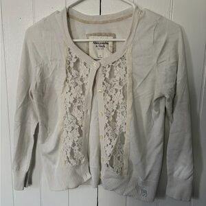 Abercrombie & Fitch Women's White Lace Cardigan